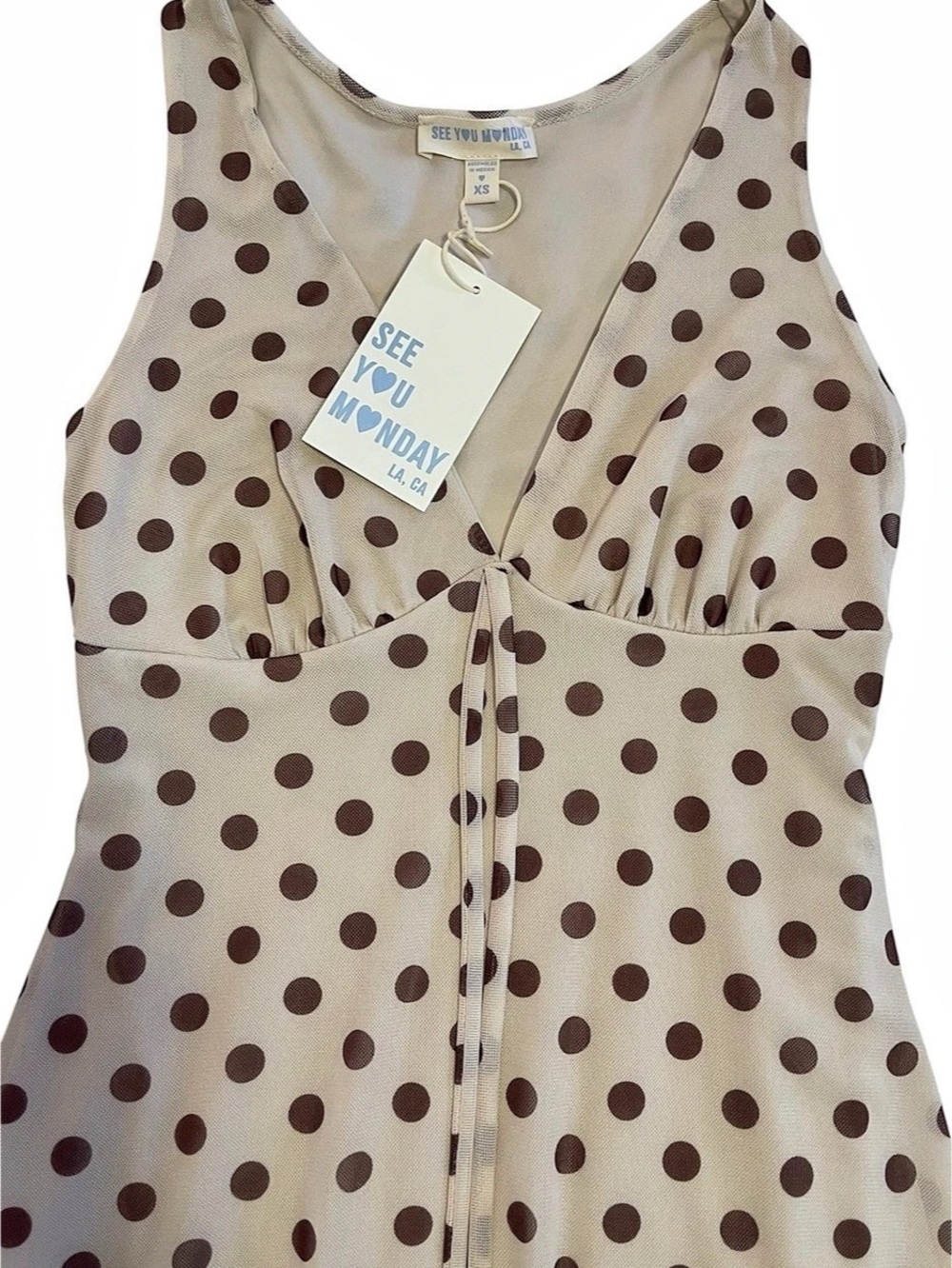 See You Monday Polka Dot Mini Dress Size XS NWT
